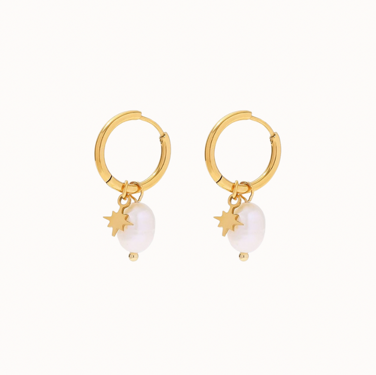 Pearly Star Hoops