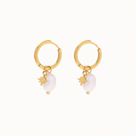Pearly Star Hoops
